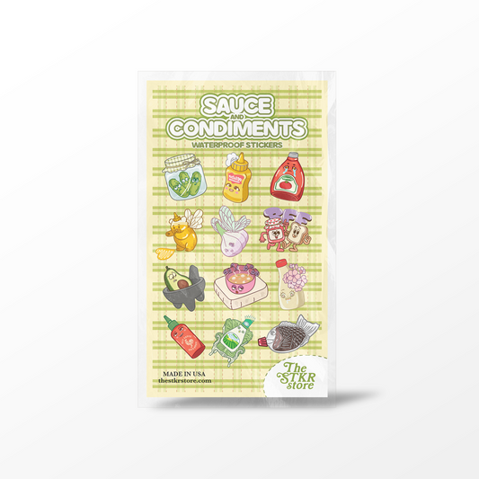 Sauce and Condiments Sticker Sheet
