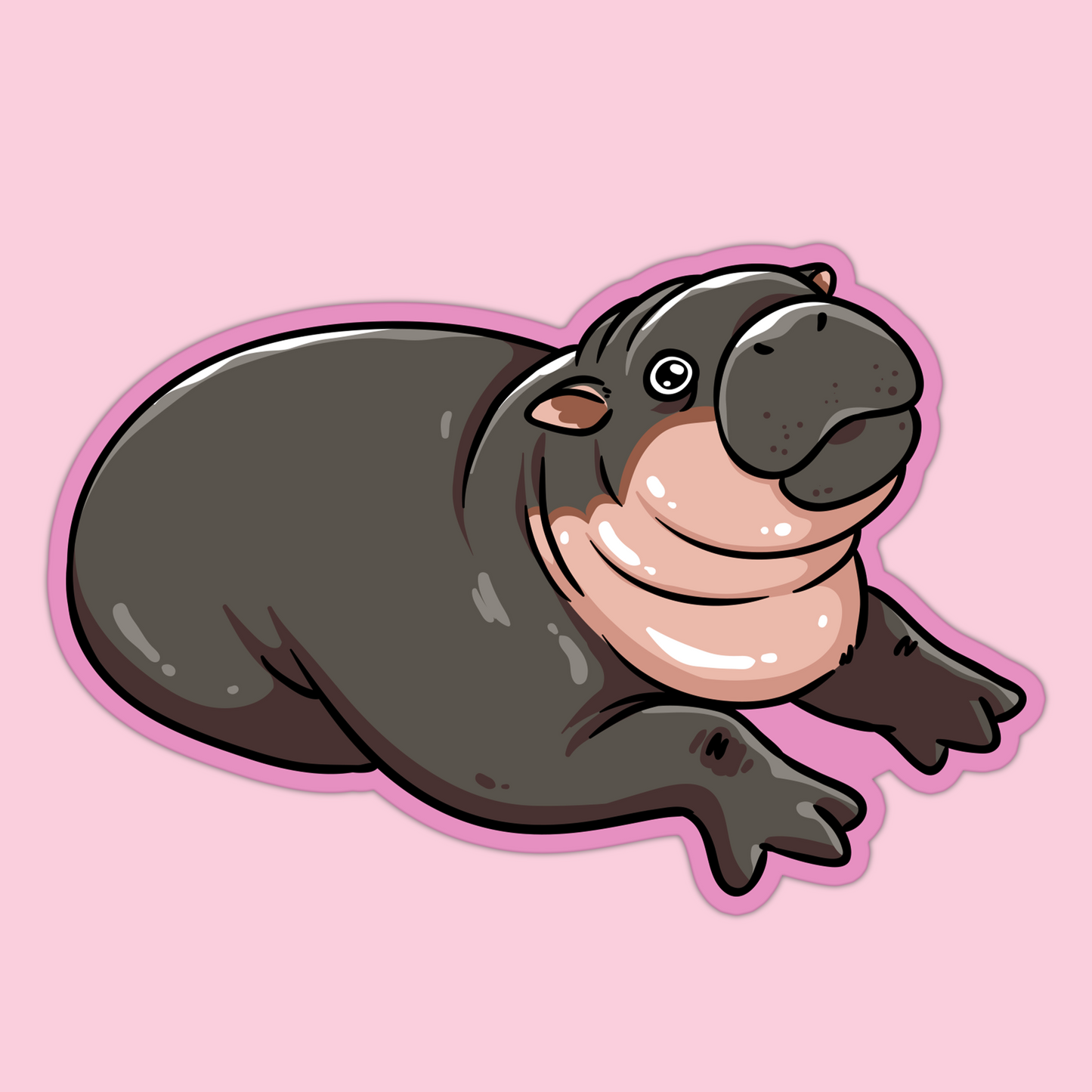 Moo Deng Sitting Sticker