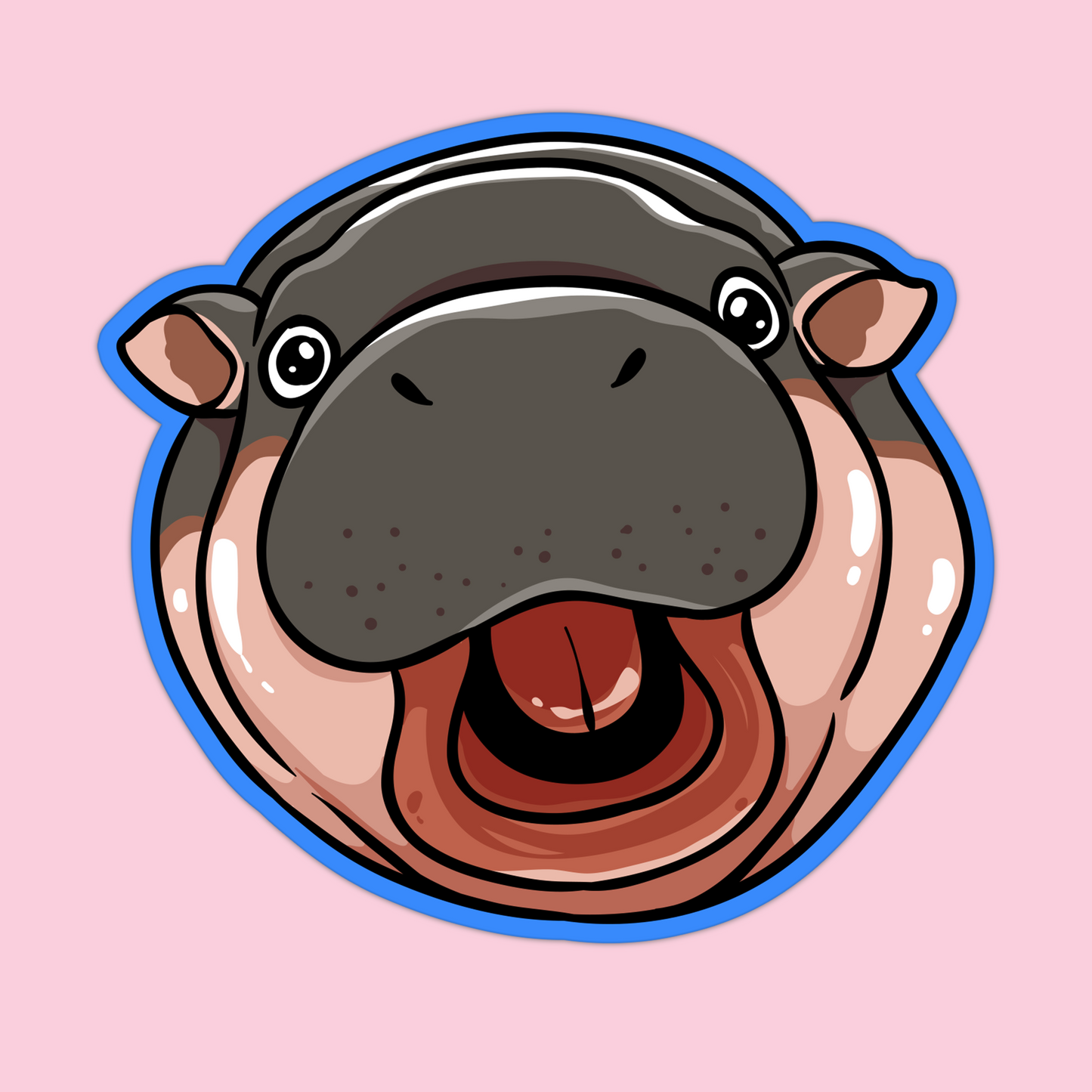 Moo Deng Face Sticker