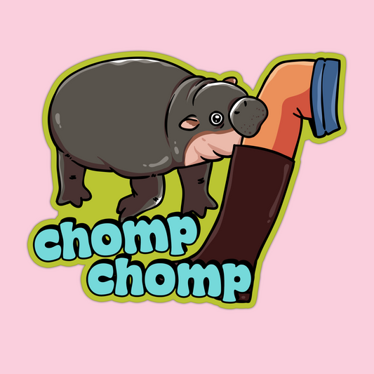 Moo Deng Chomp Chomp Sticker