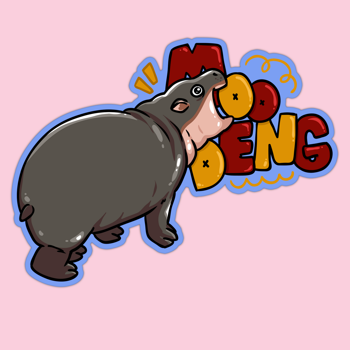 Moo Deng Bite Sticker