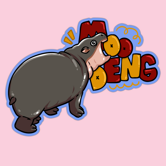 Moo Deng Bite Sticker