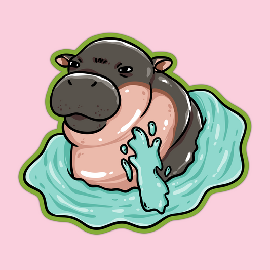 Moo Deng Water Sticker