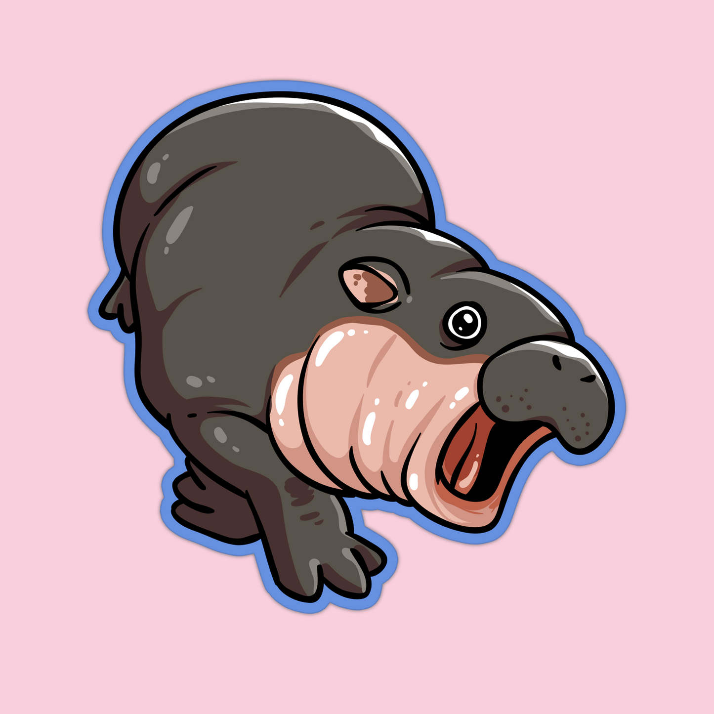 Moo Deng Mouth Open Sticker