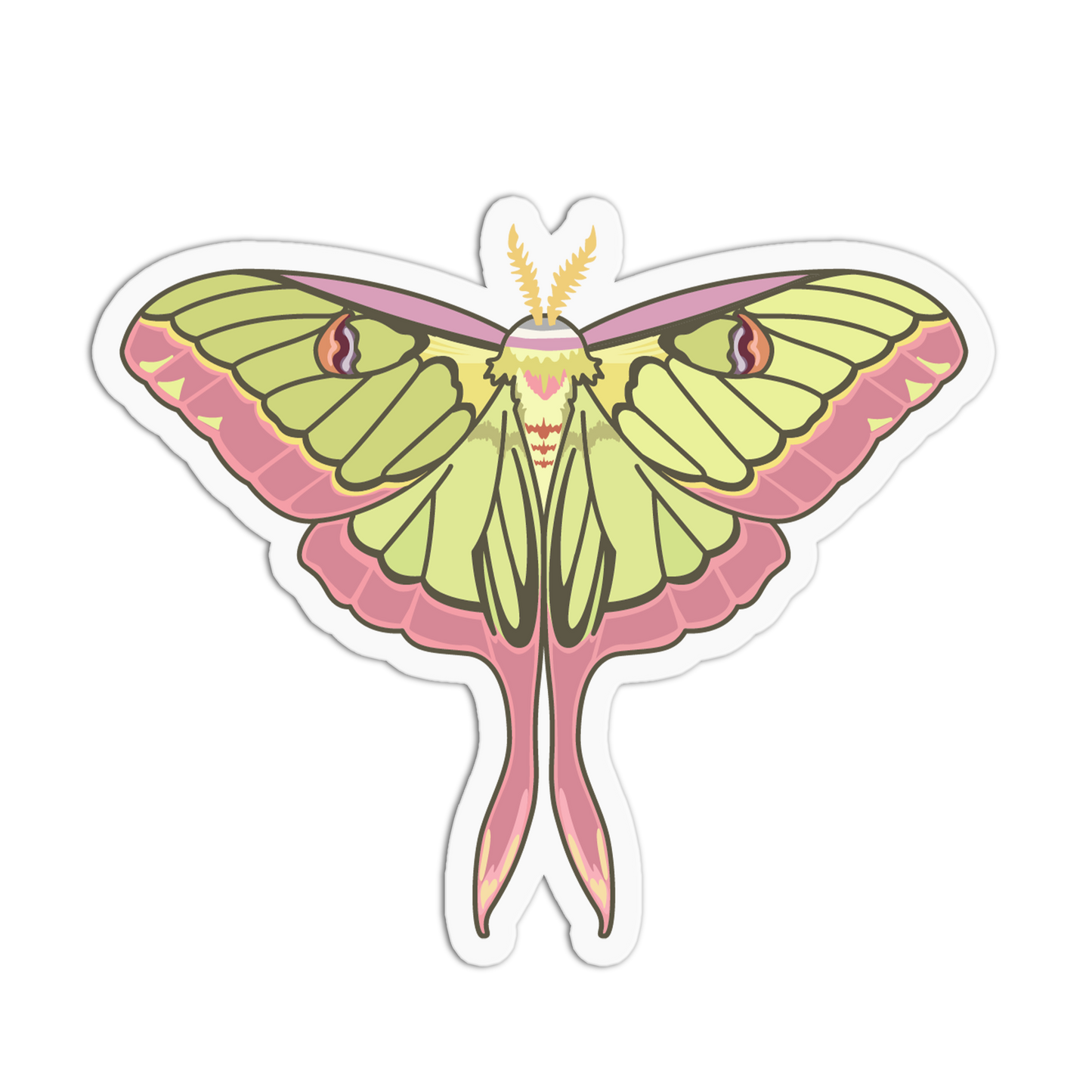Chinese Moon Moth Series Stickers