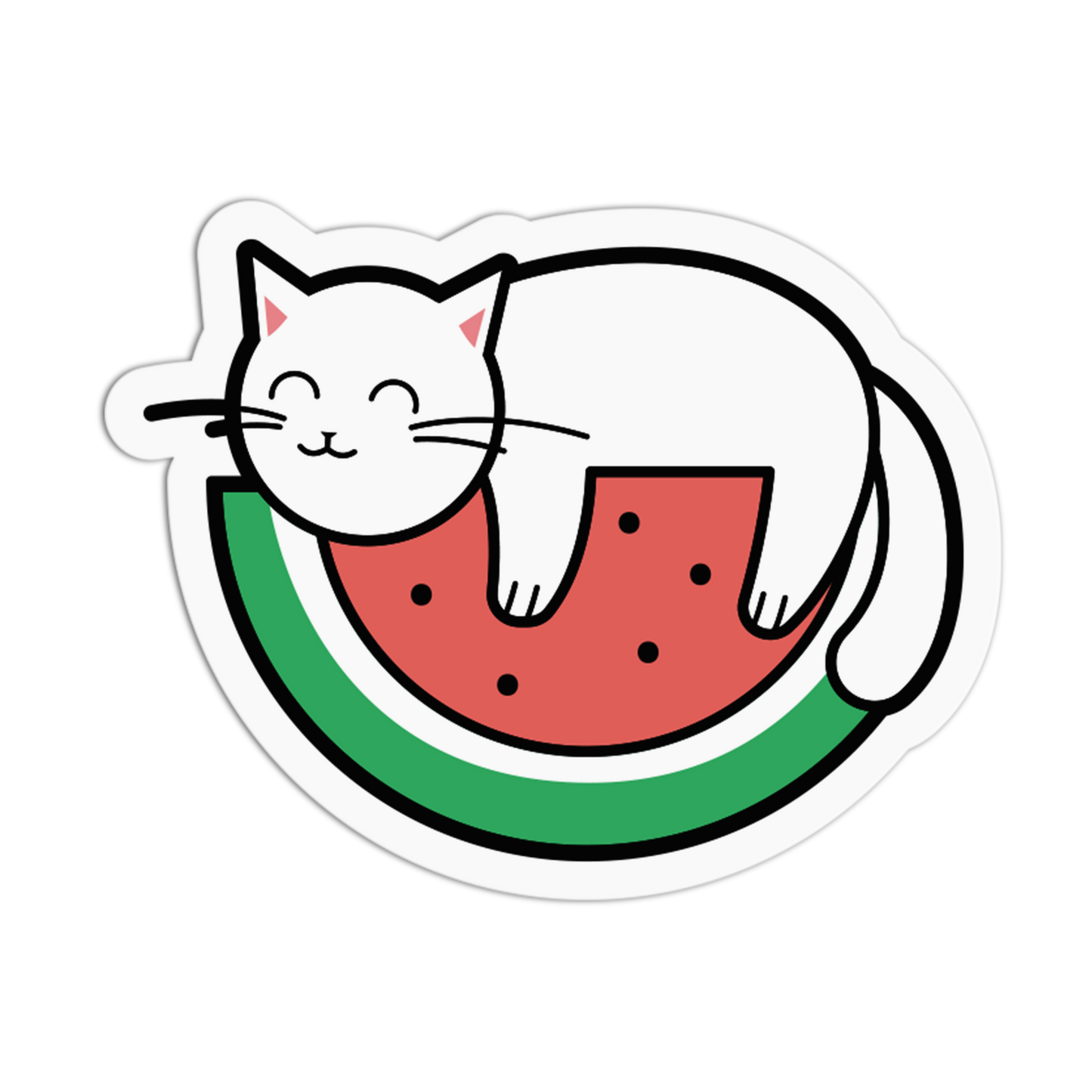 Watermelon Nap Cat Summer Sticker - The Stkr Store