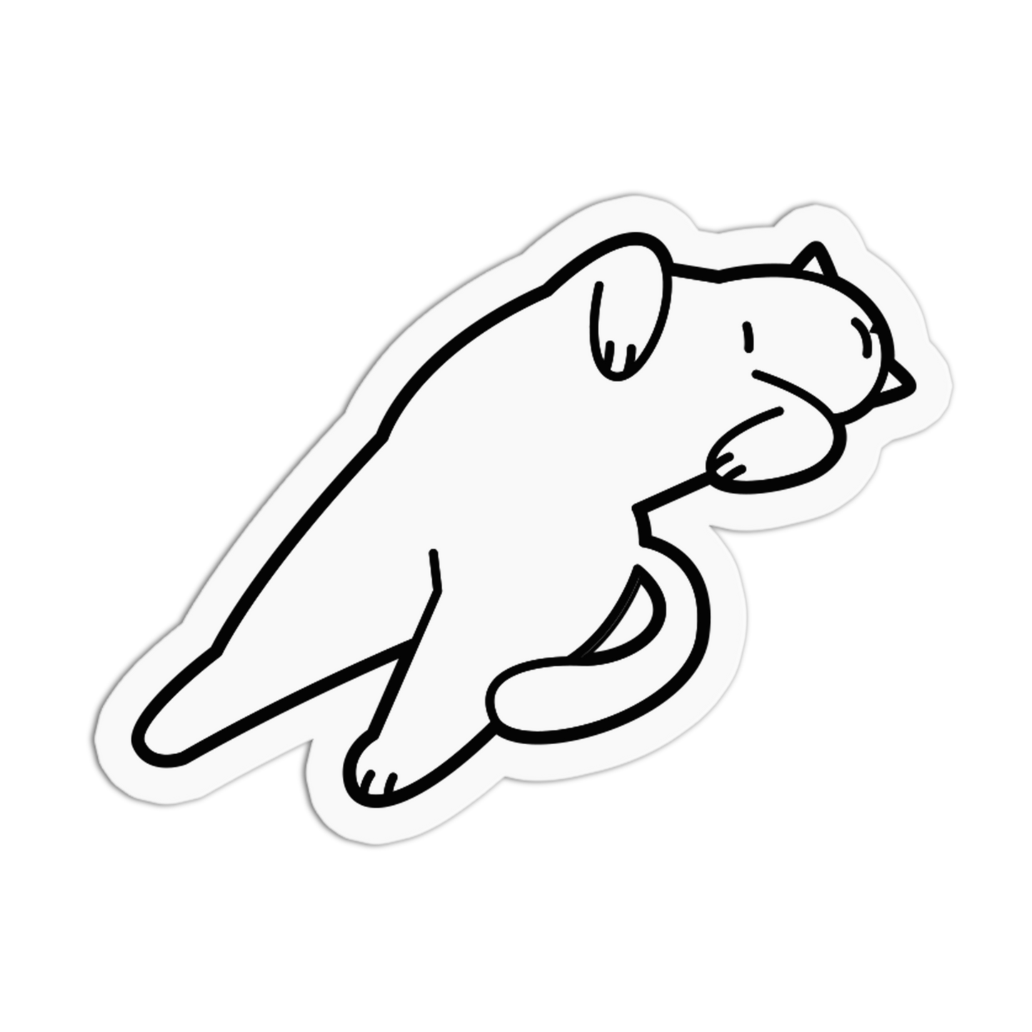 Lazy Belly Rub White Cat Sticker - The Stkr Store