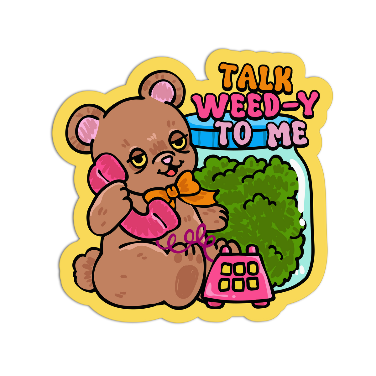 Phone Bear - Neon Canna Sticker