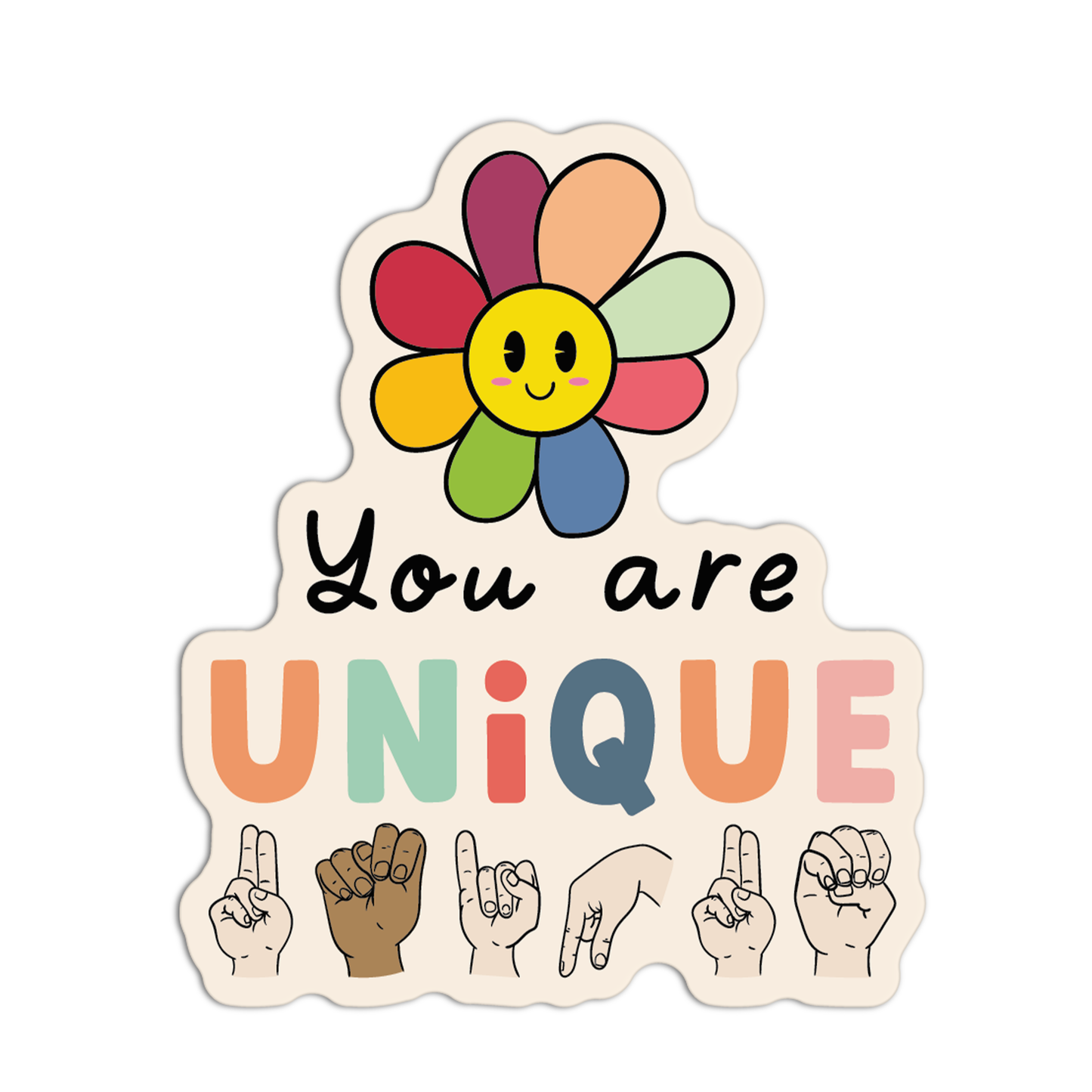 You Are Unique American Sign Language Stickers