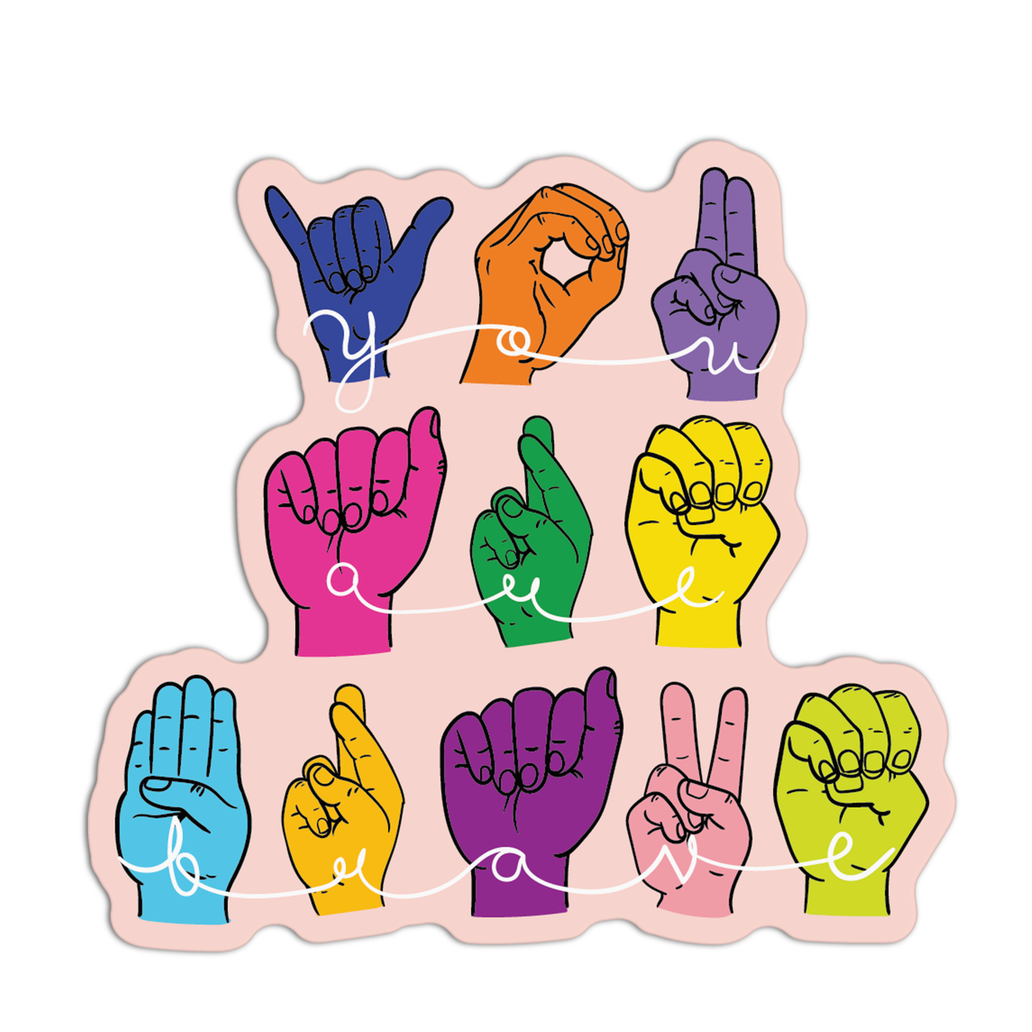 You Are Brave American Sign Language Stickers