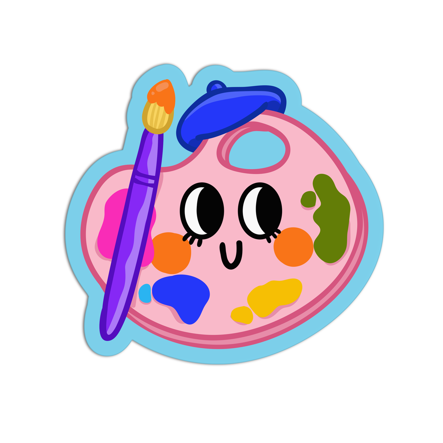 Happy Art Palette Sticker