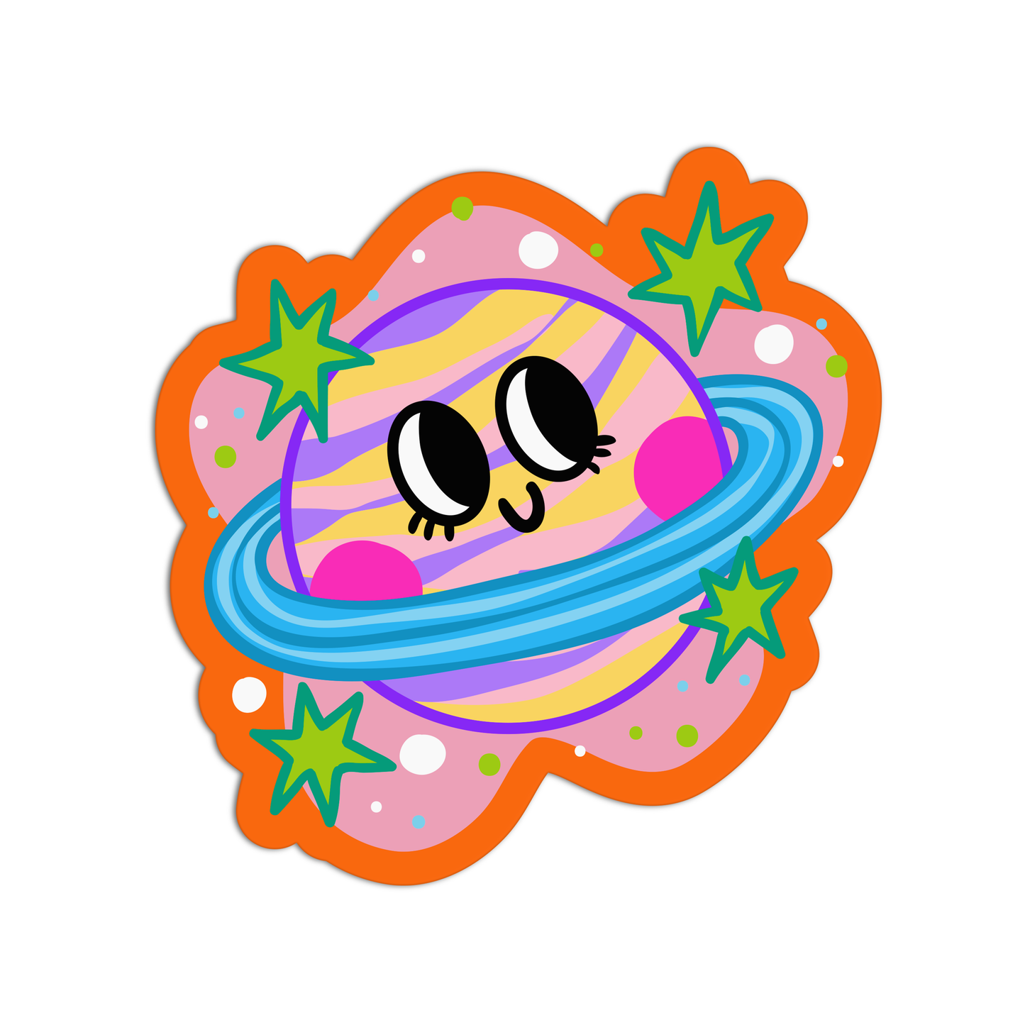 Smiling Planet Sticker