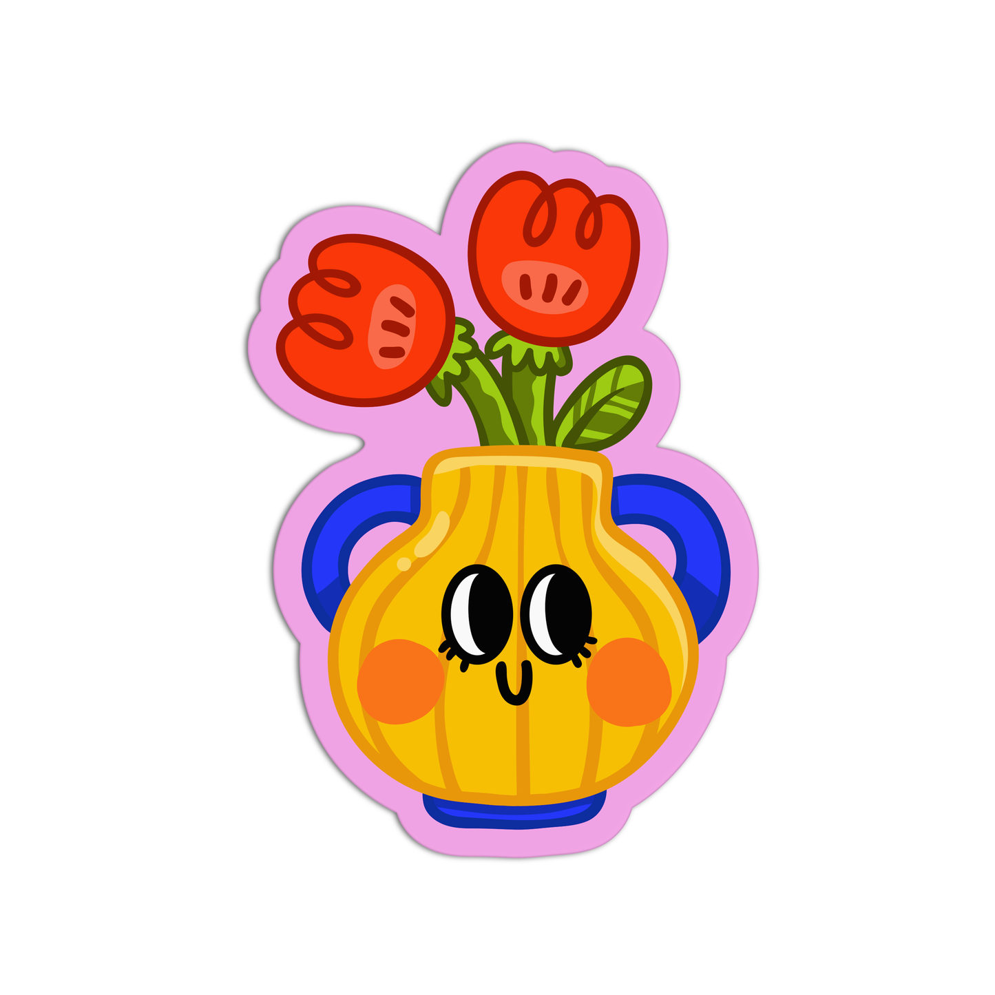 Smiling Flower Vase Sticker
