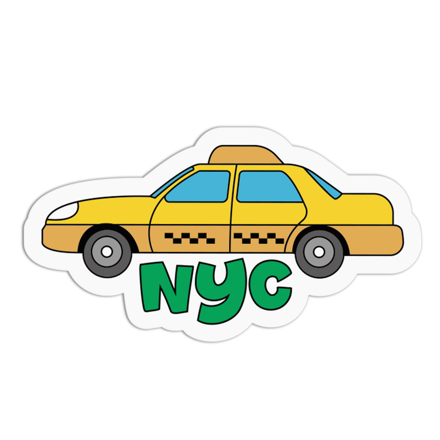 Yellow Taxi Cab - New York Stickers - The Stkr Store