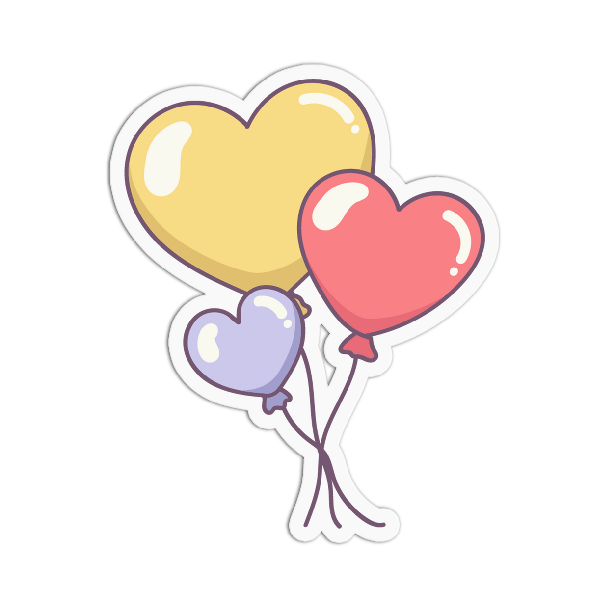 Heart Balloon Cluster Party Supplies Sticker
