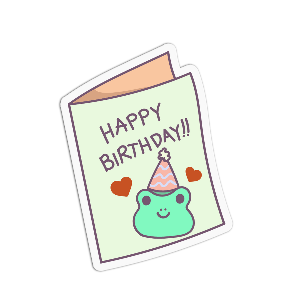 Frog Greeting Card Party Supplies Sticker