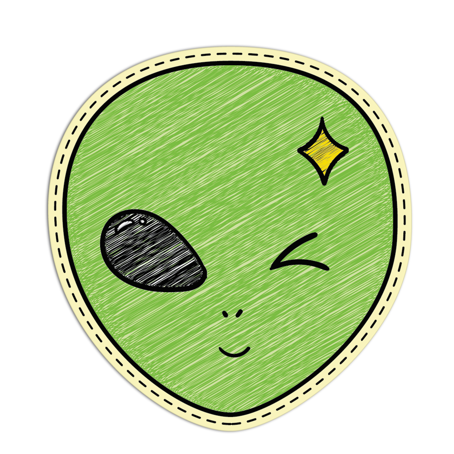 Alien Patch Style Textured Stickers