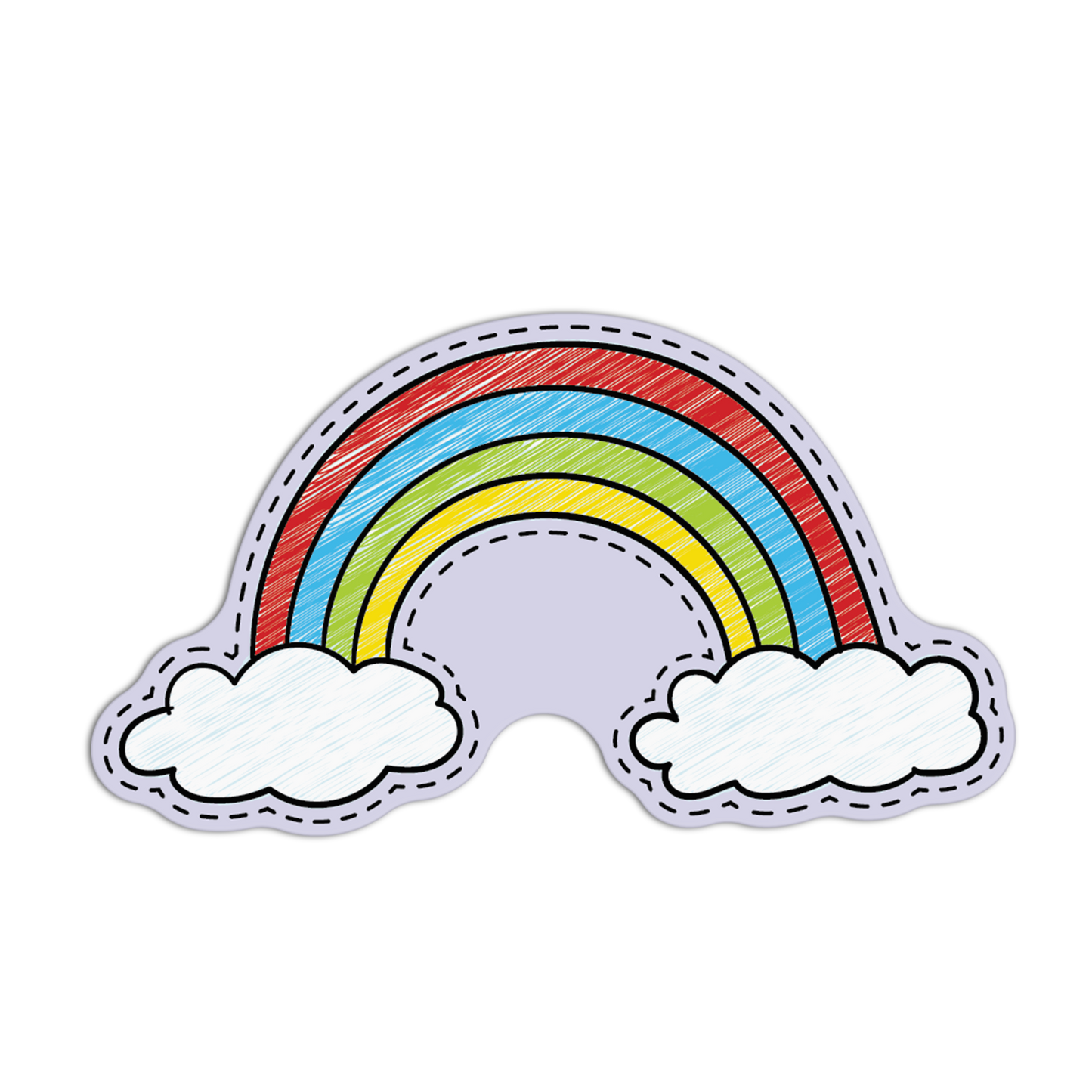 Rainbow Patch Style Textured Stickers