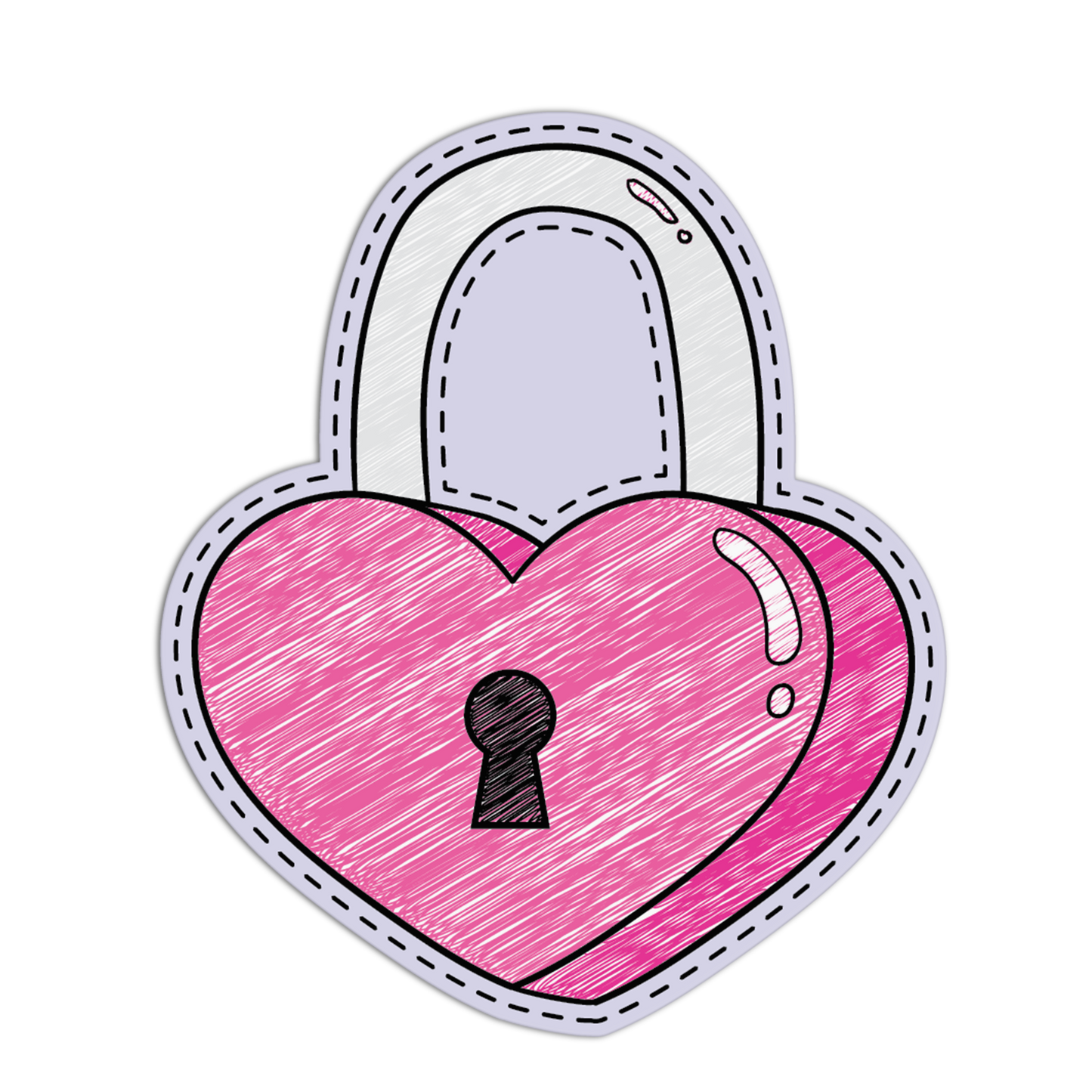 Padlock Patch Style Textured Stickers