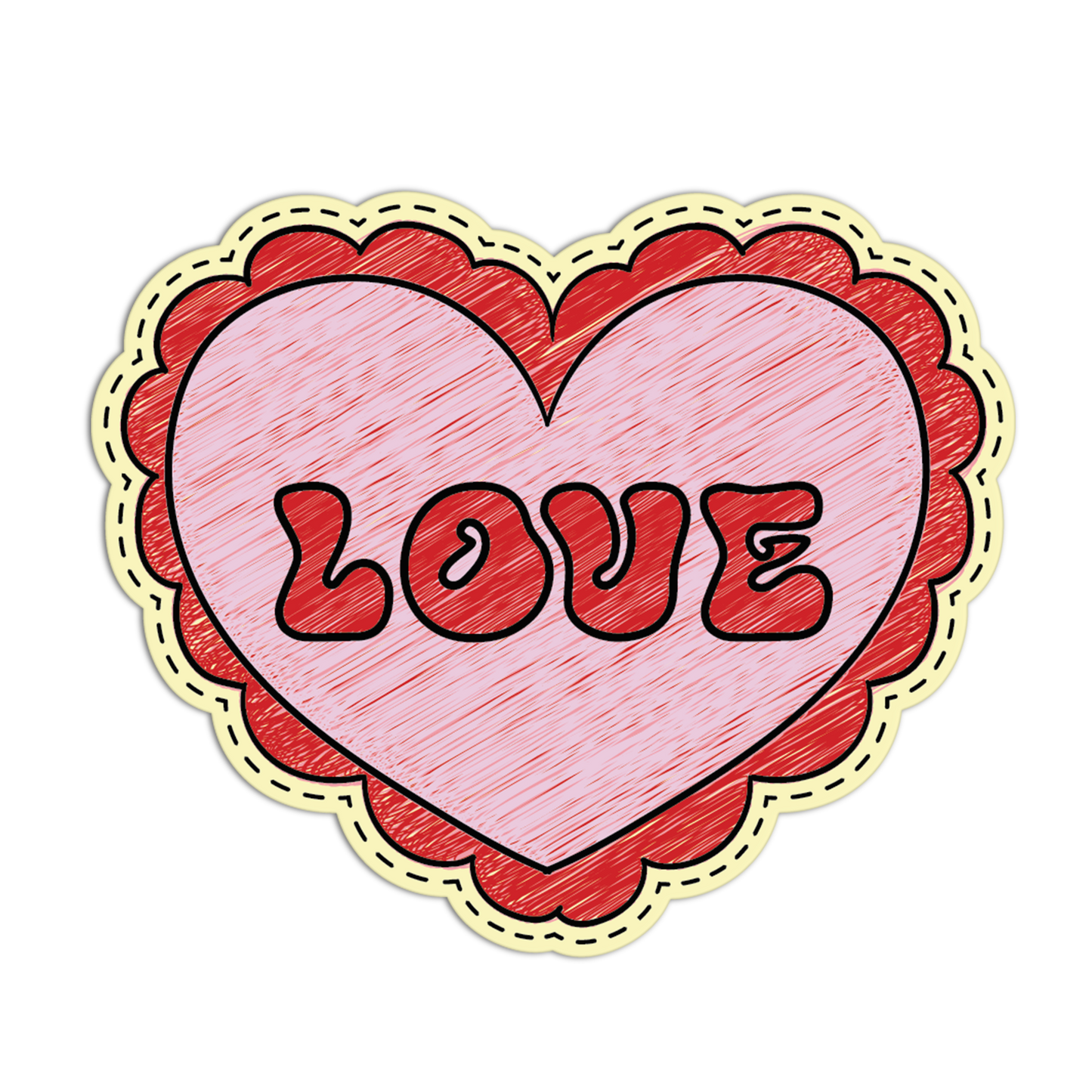 Love Patch Style Textured Stickers