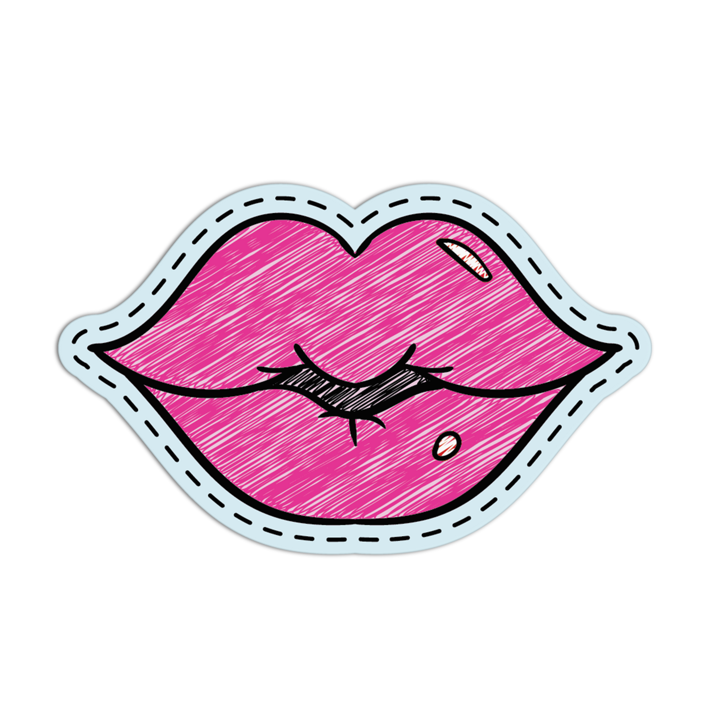 Lip Patch Style Textured Stickers