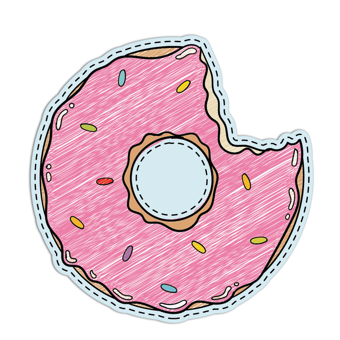 Donut Patch Style Textured Stickers
