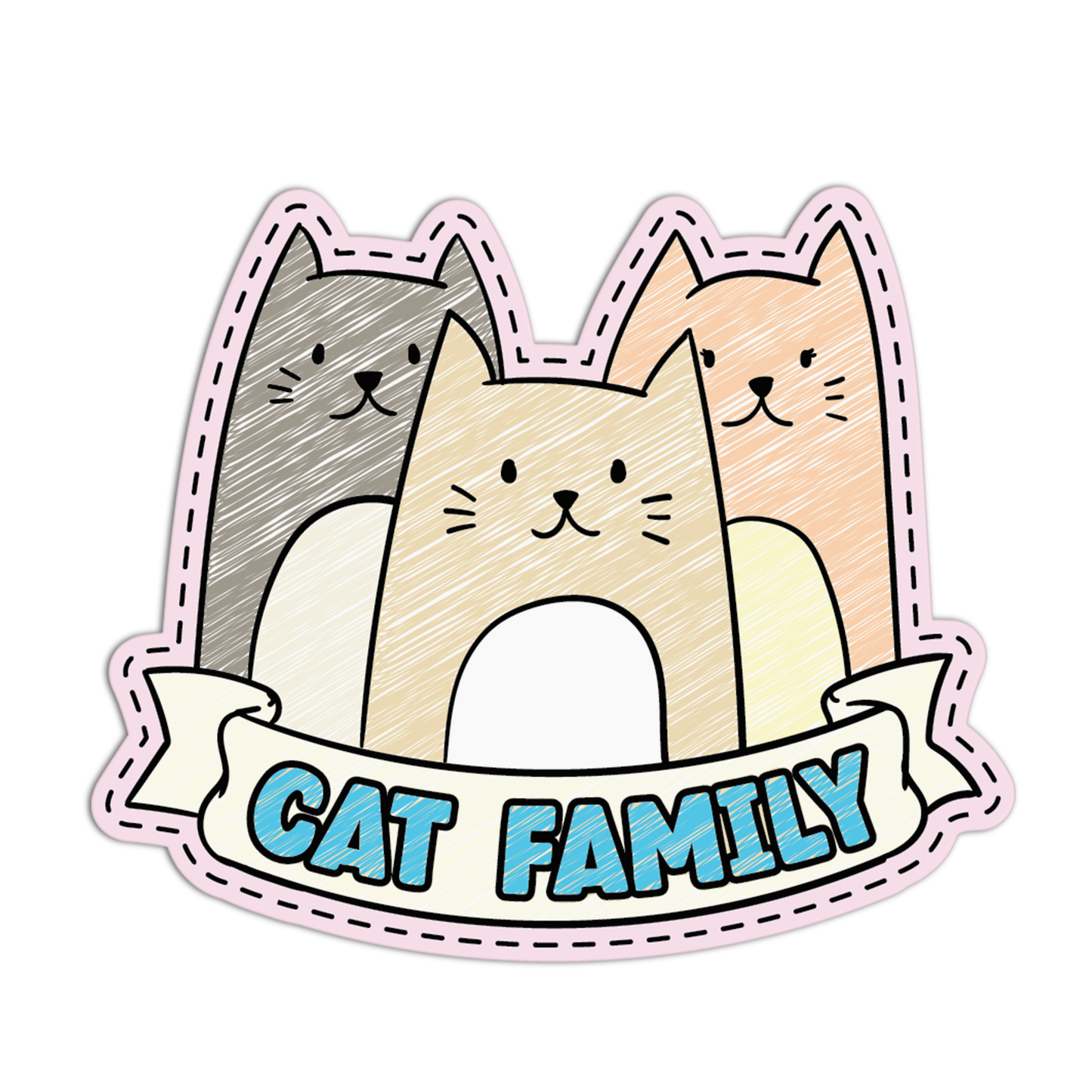 Cats Patch Style Textured Stickers