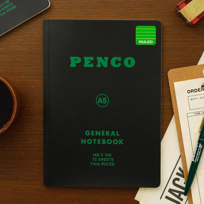 Penco Soft Cover Notebook Lined A5 Black - The Stkr Store