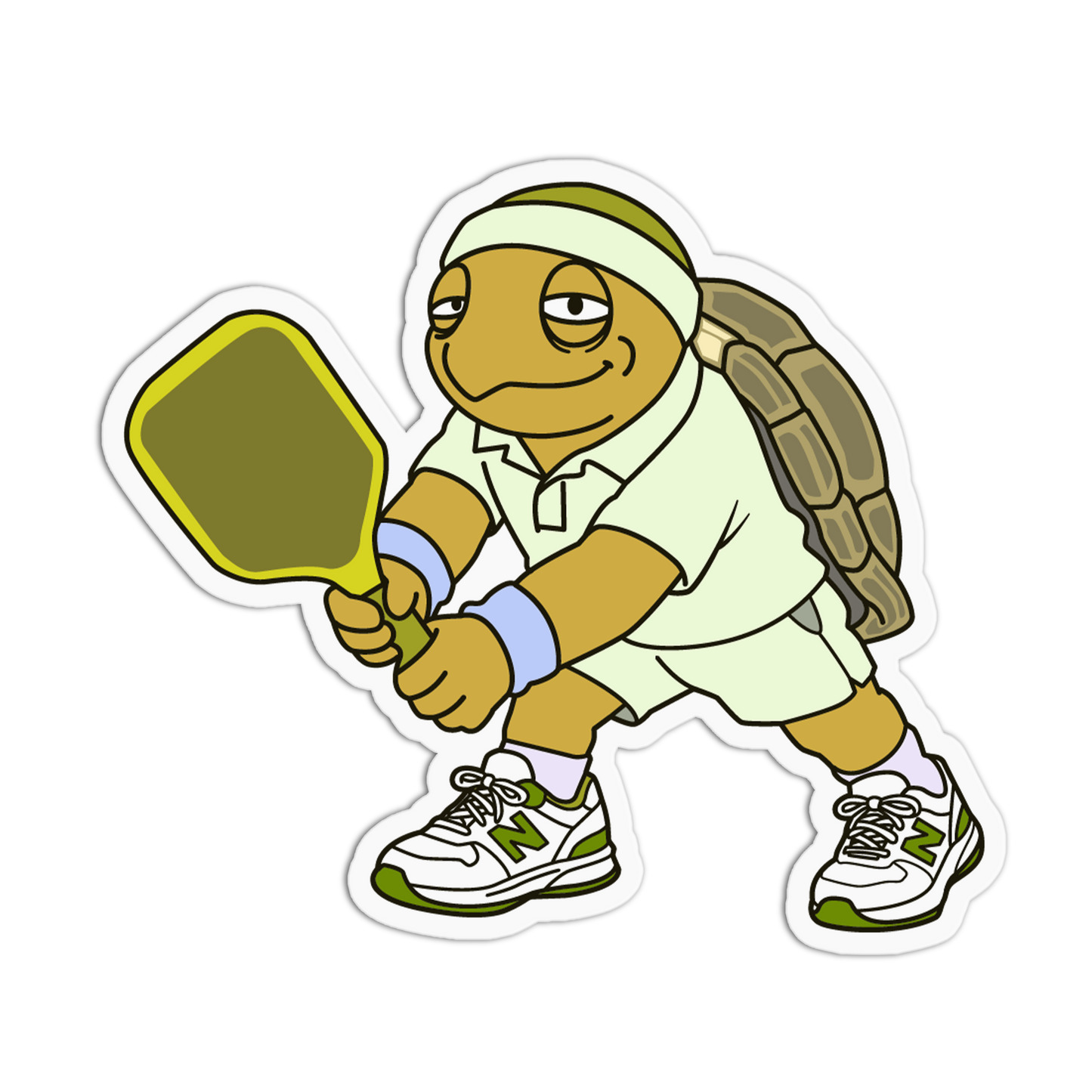 Focused Turtle Sneaker Player Pickleball Sticker
