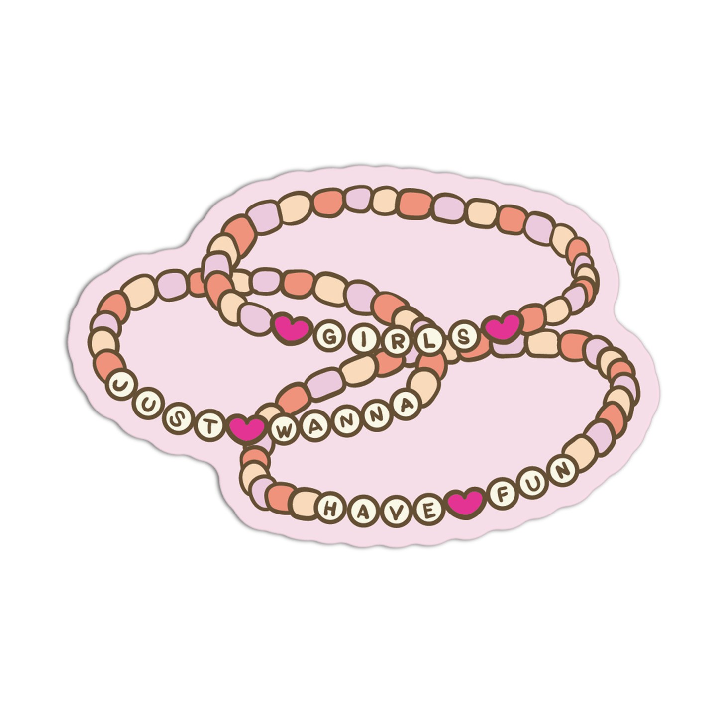 Girls Just Wanna Have Fun Pink Girly Stickers