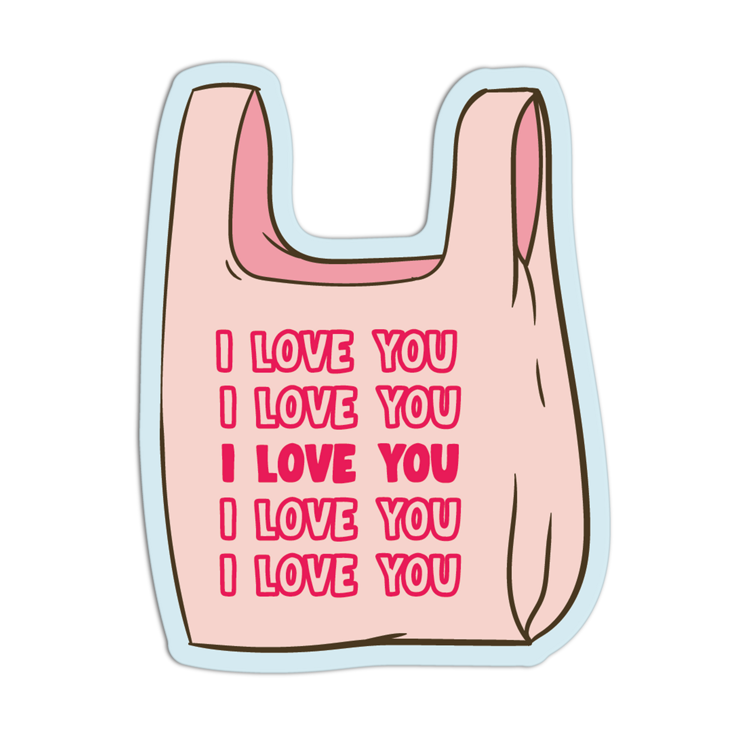 I Love You Pink Girly Stickers