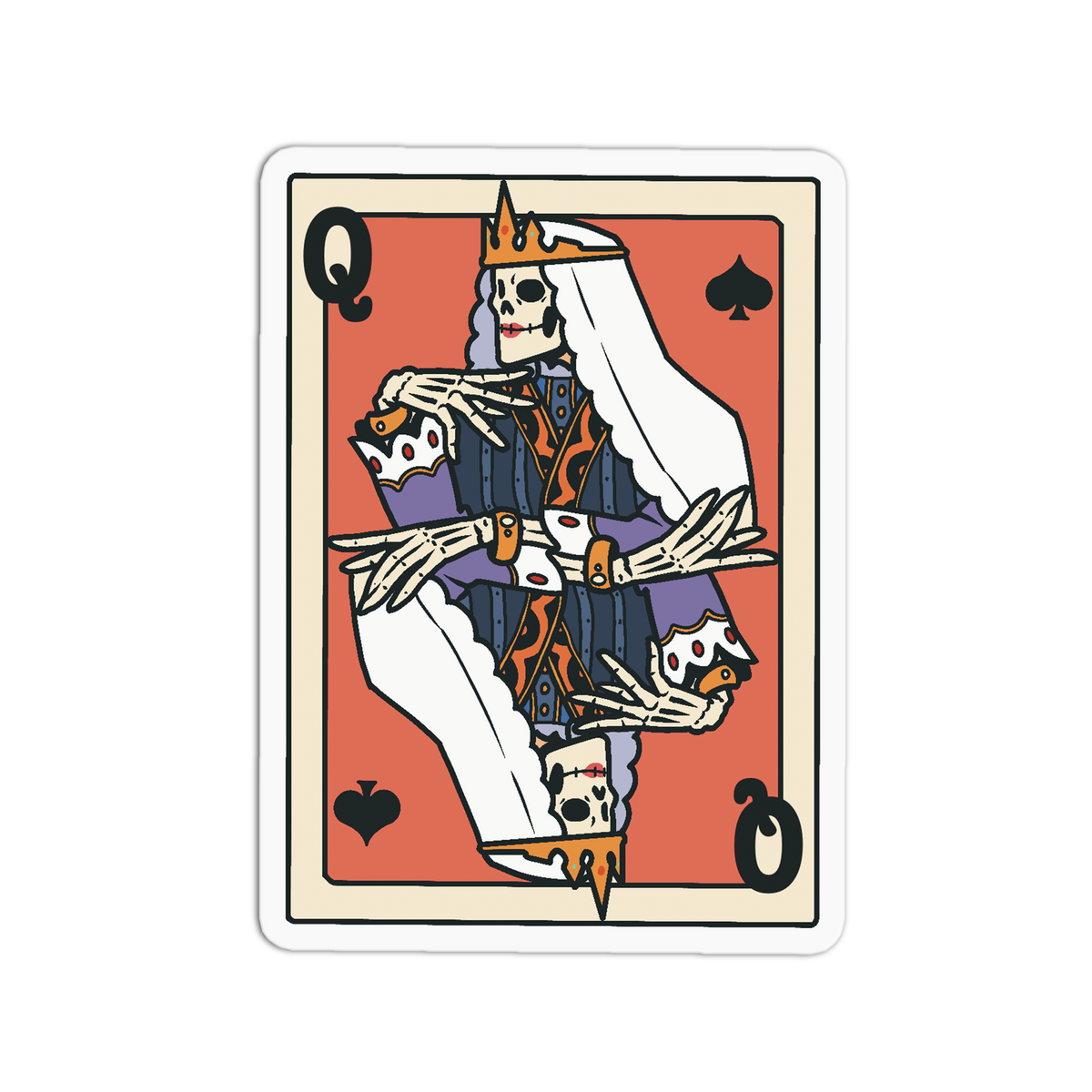 Queen Spades - Playing Cards Sticker