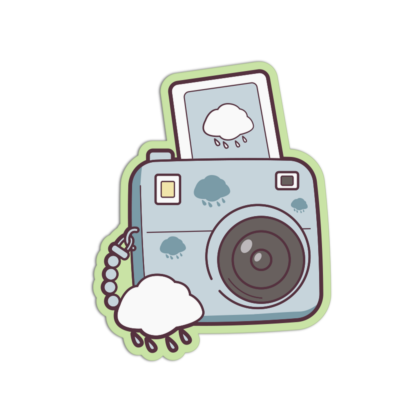 Rainy Cloud Charm Polaroid Camera Sticker