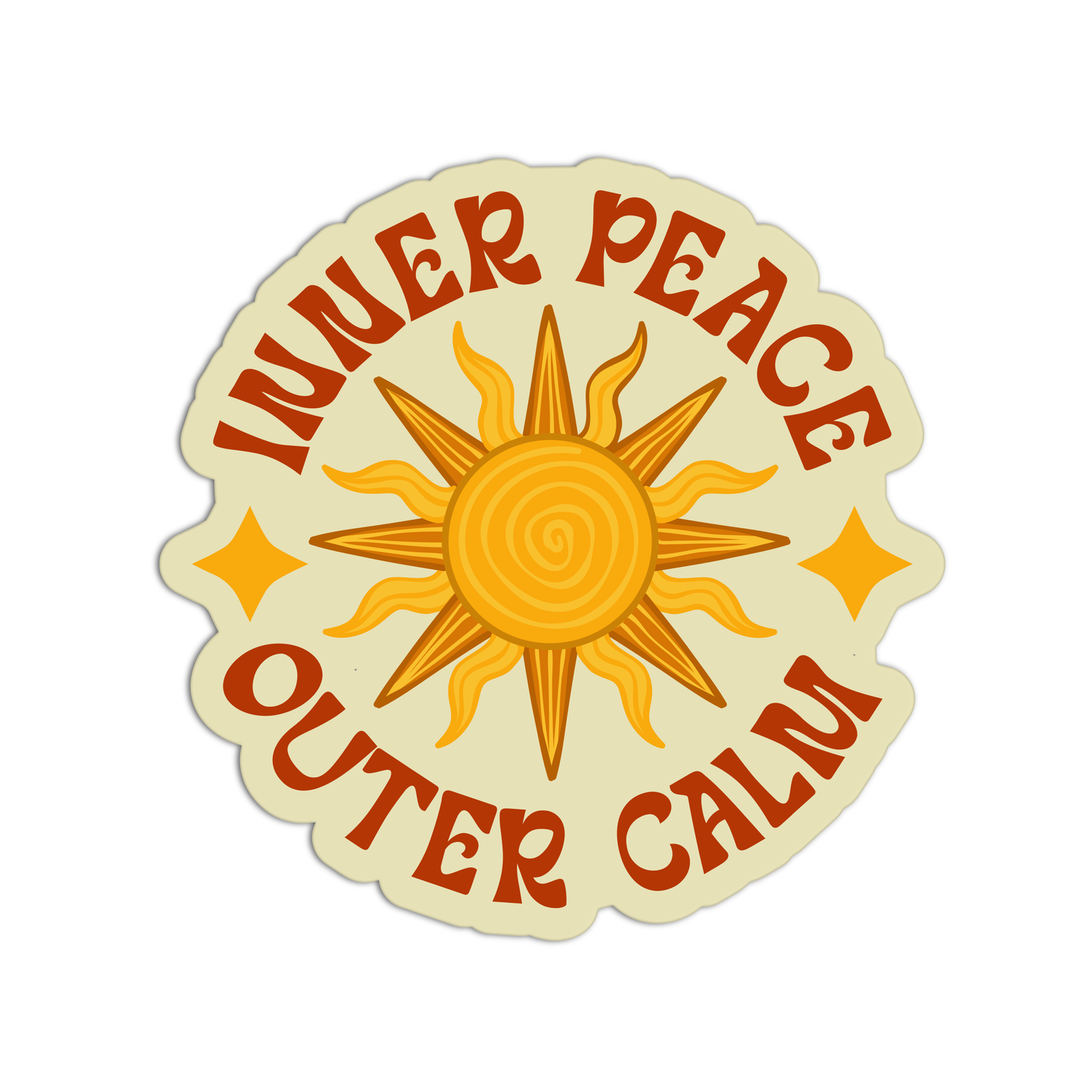 Inner Peace Outer Calm Positive Quote Stickers