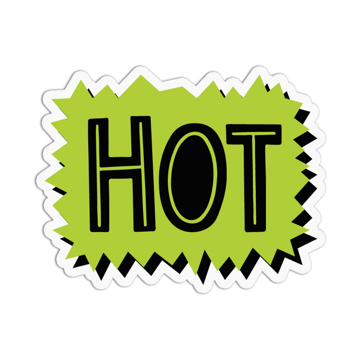 Lime Spiky Burst Rave Hot Sticker