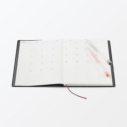 MUJI Dark Grey 2026 Monthly/Weekly Planner B6