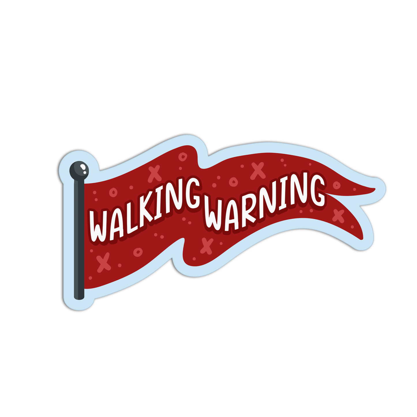 Walking Warning - Red Flags Stickers