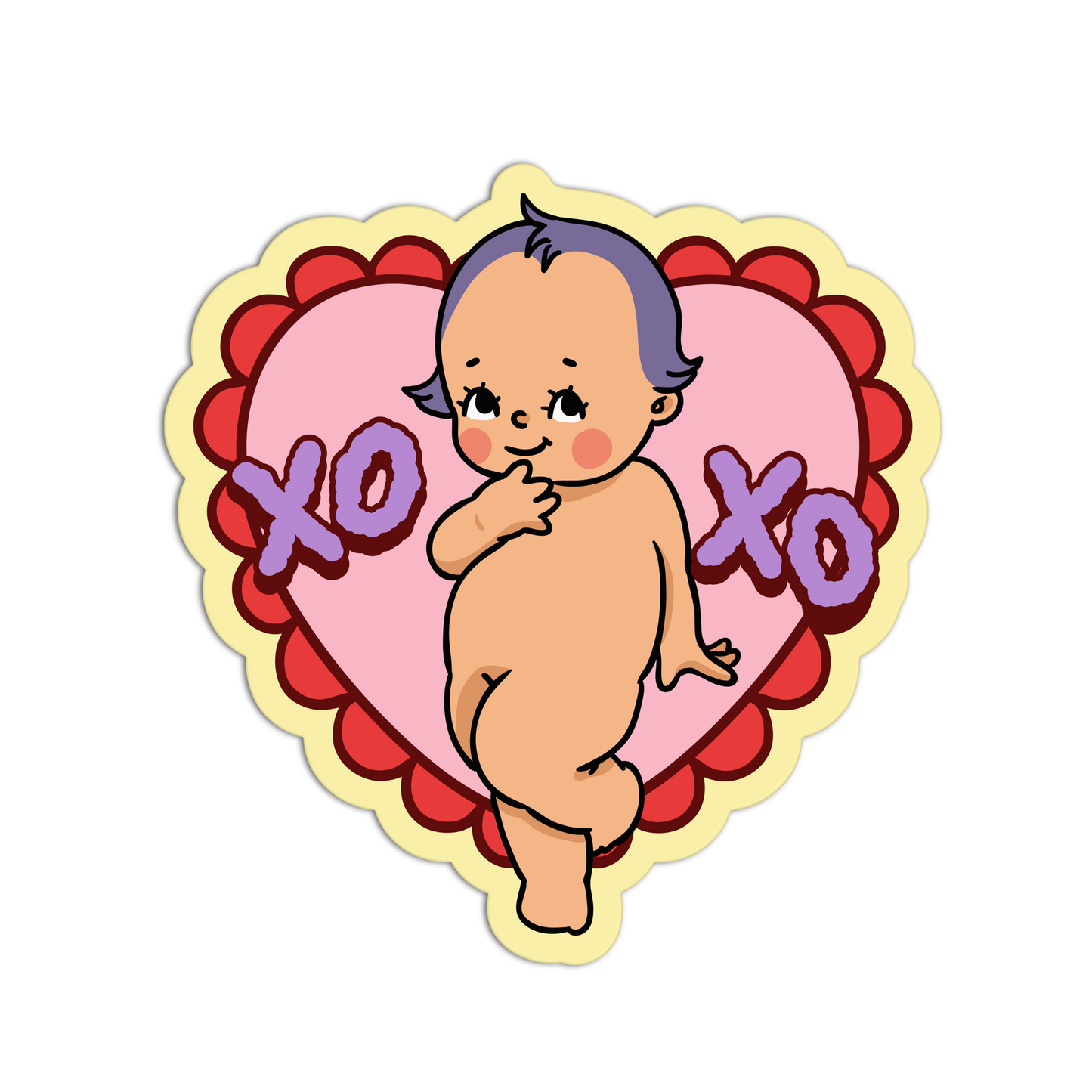 XOXO Retro Baby Valentine Sticker - The Stkr Store