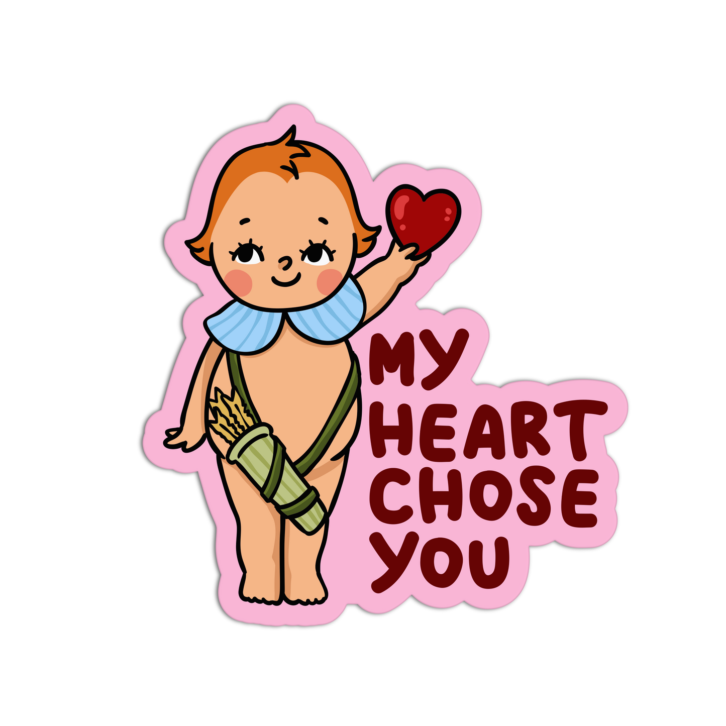 My Heart Chose You Retro Baby Valentine Sticker - The Stkr Store