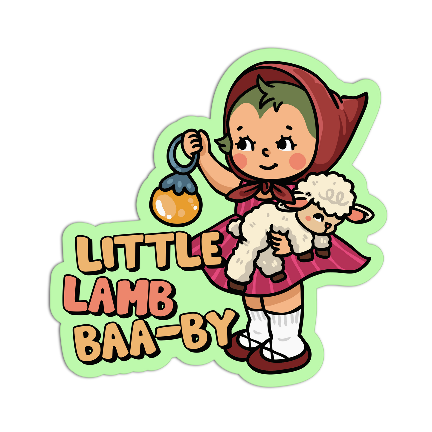 Little Lamb Baa-by - Retro Babies Farmer Stickers - The Stkr Store