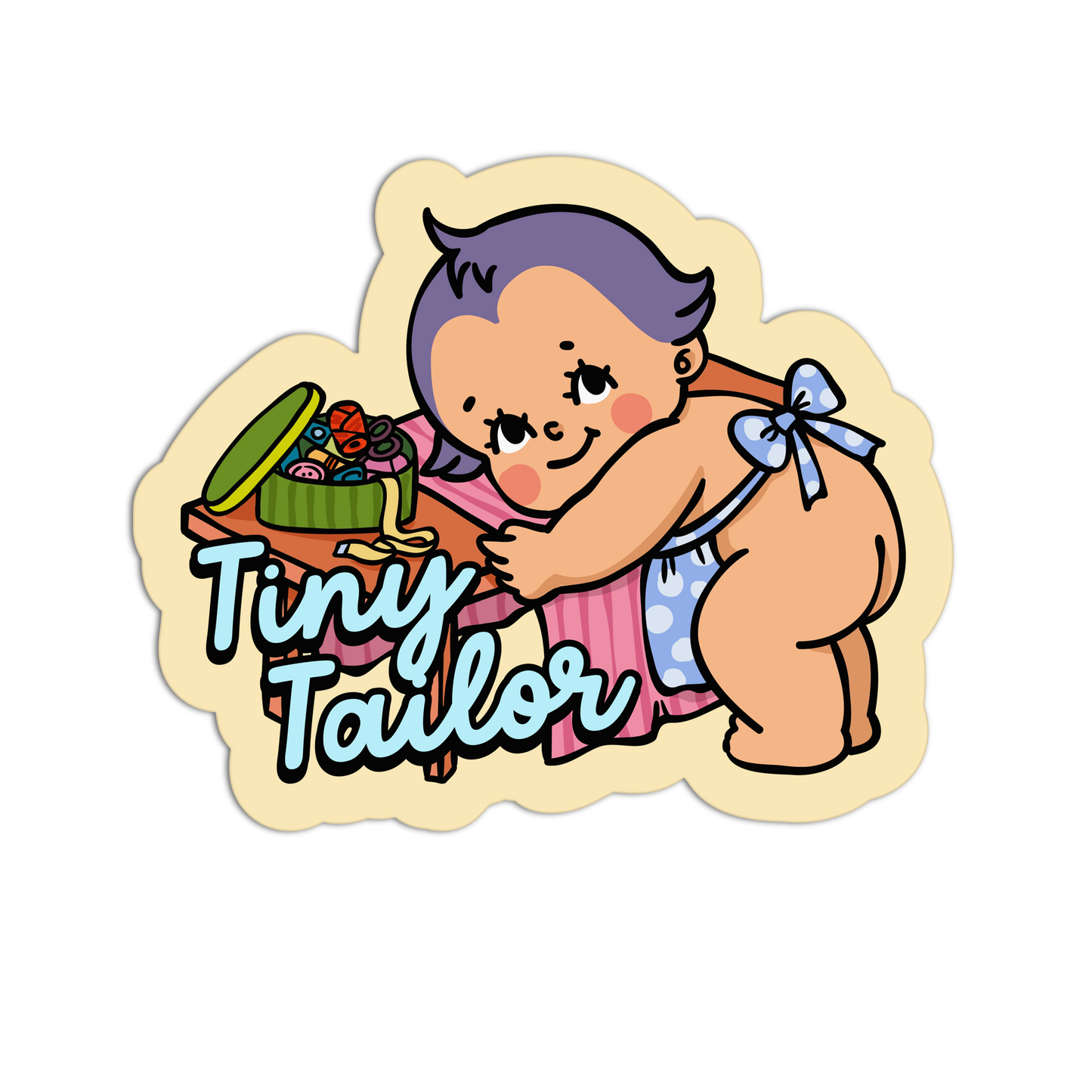 Tiny Tailor Retro Babies Sewing and Knitting Sticker - The Stkr Store