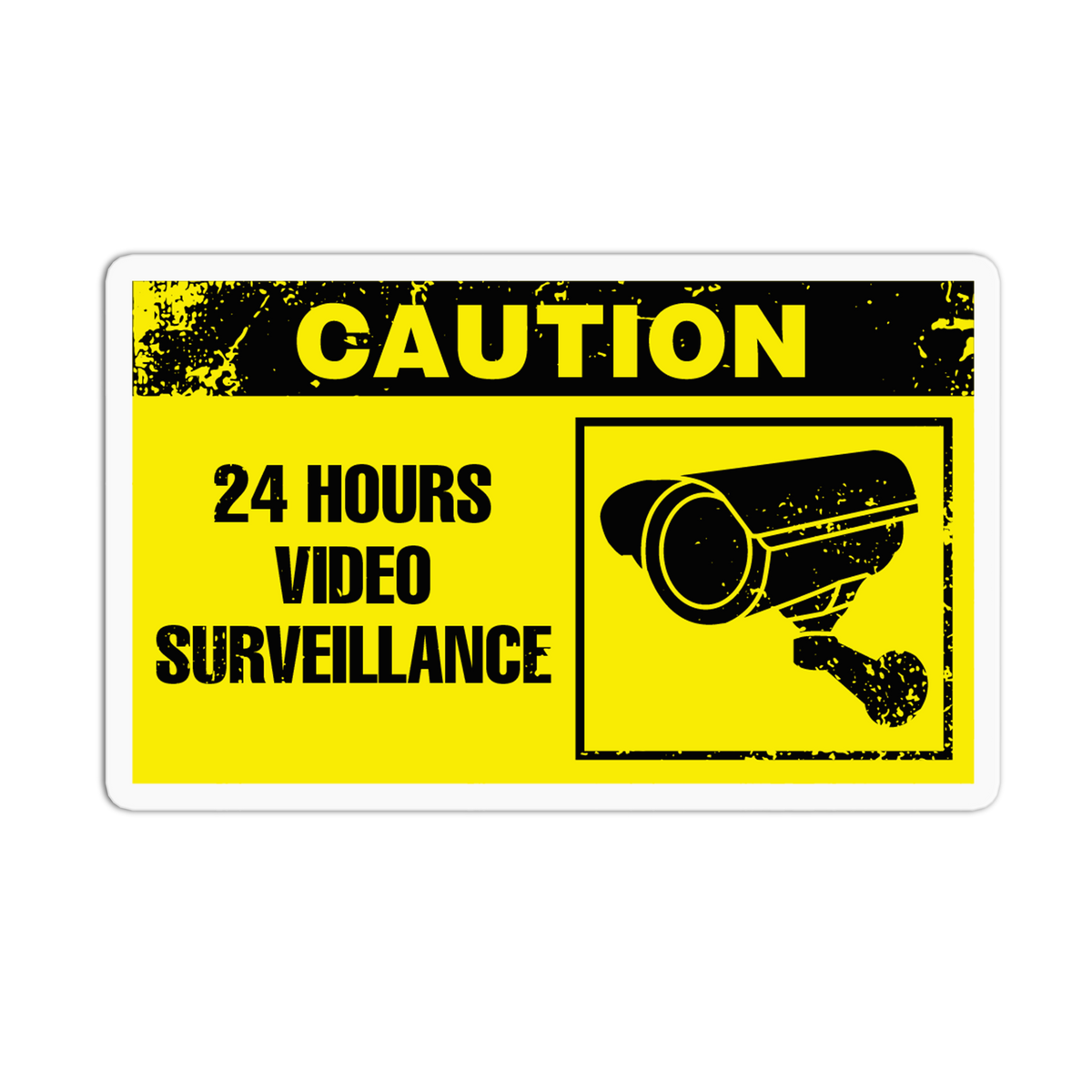 Video Surveillance Retro Warning Sign Sticker