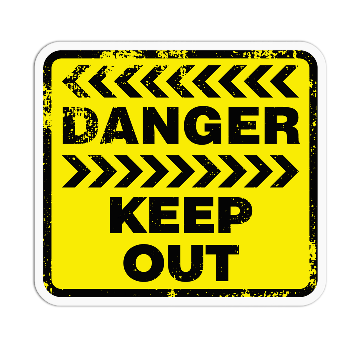 Danger Keep Retro Warning Sign Sticker