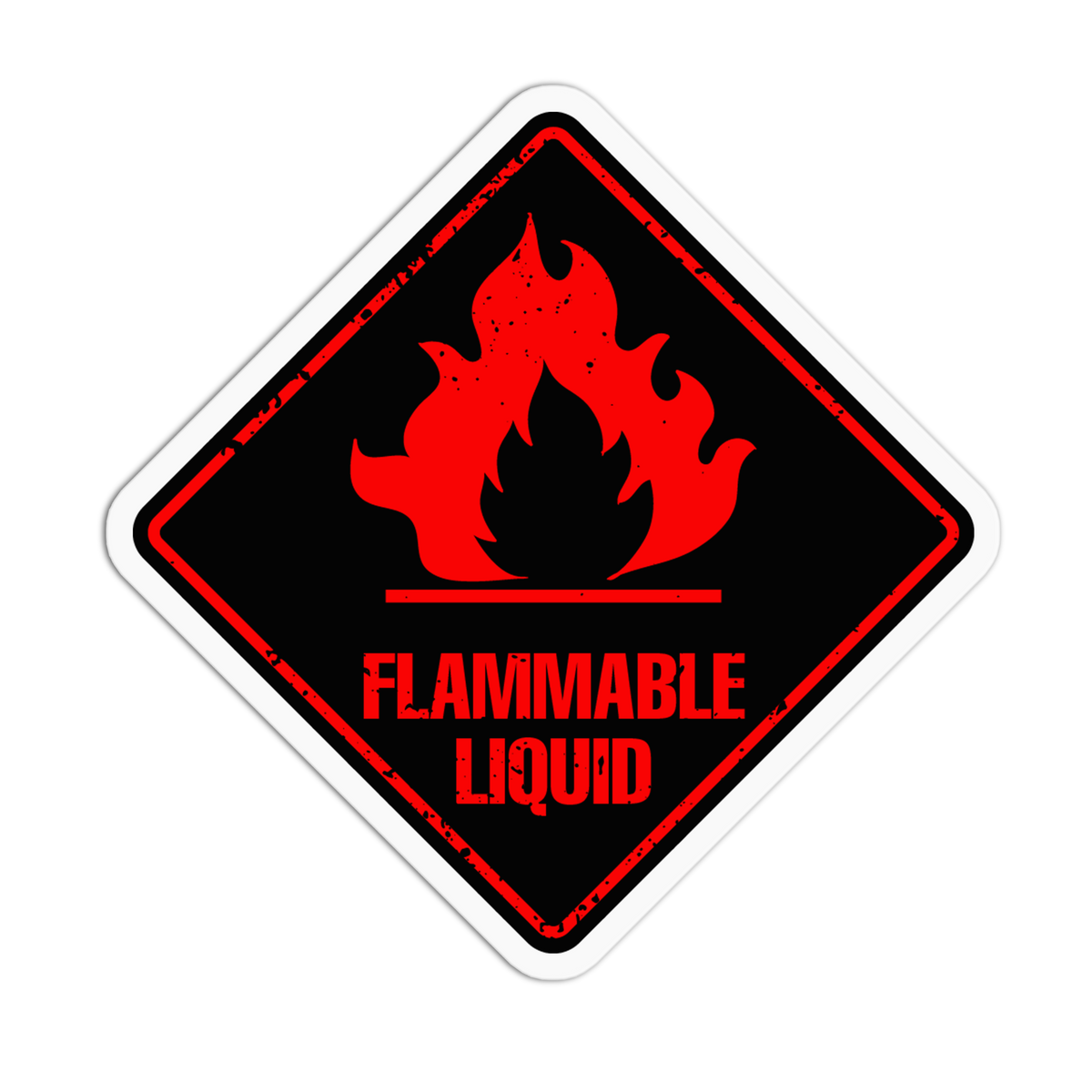 Flammable Liquid Retro Warning Sign Sticker