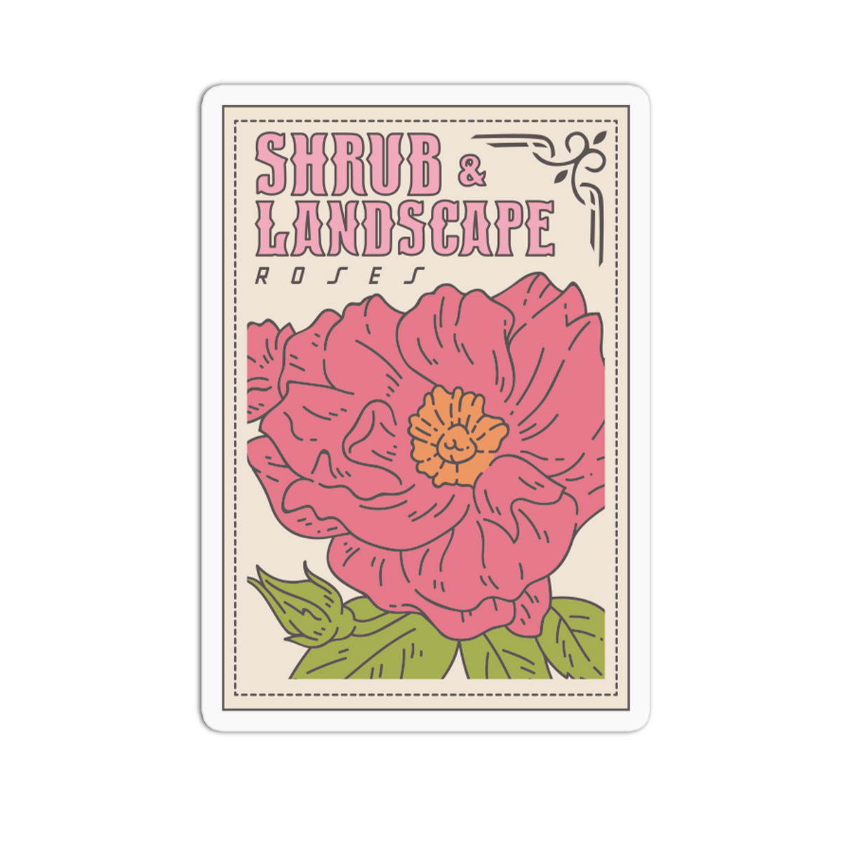 Shrub Landscape - Rose Packet Sticker