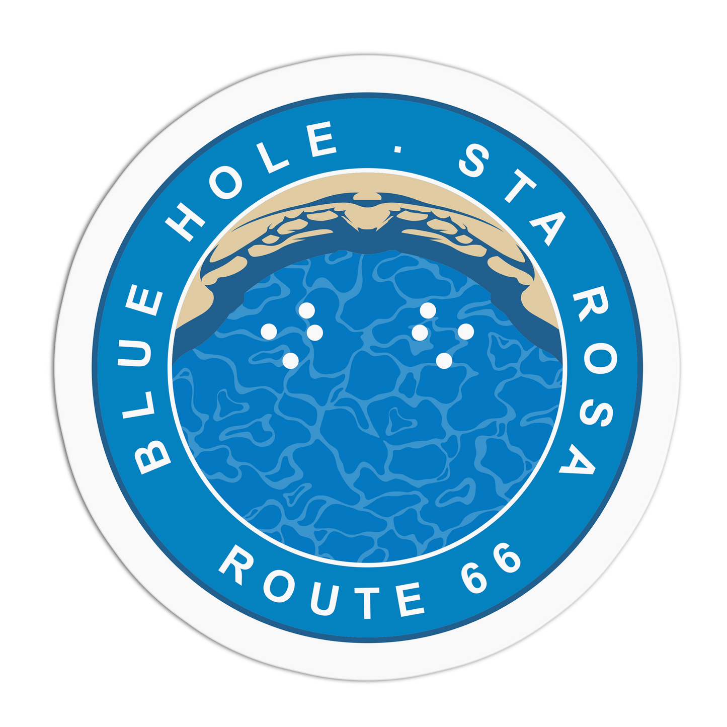 Blue Hole - Sta. Rosa - Travel Series Route 66 Sticker