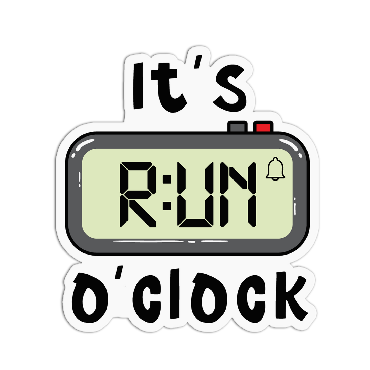 Digital Clock Running Sticker