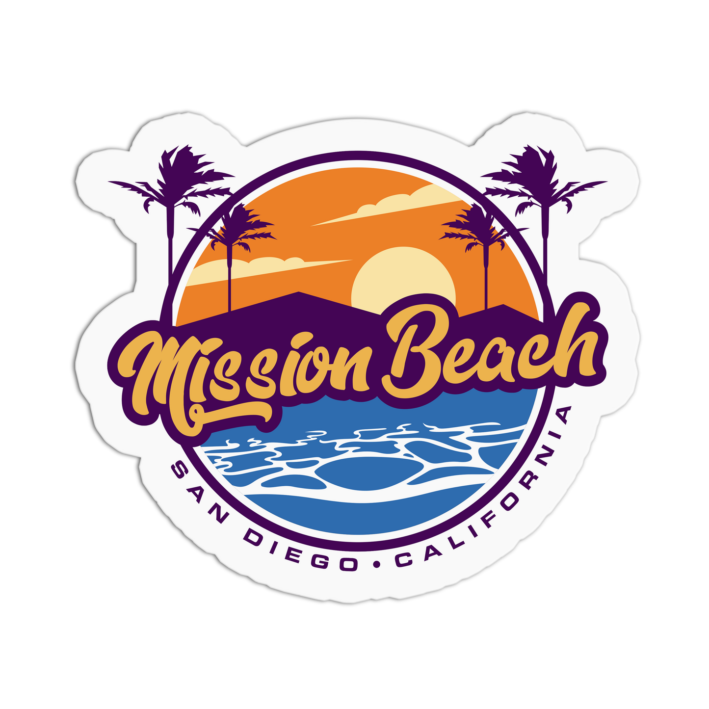 Mission Beach - Travel Series San Diego Sticker - The Stkr Store