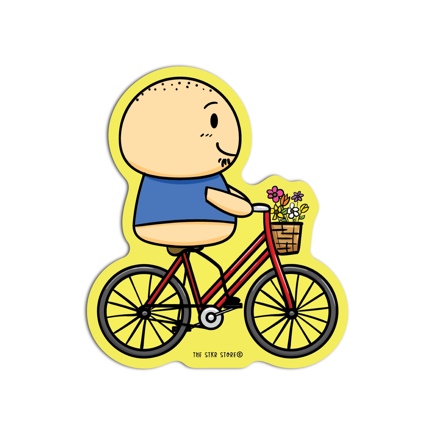 Sean on a Bicycle Sean Potato in Spring Season Sticker