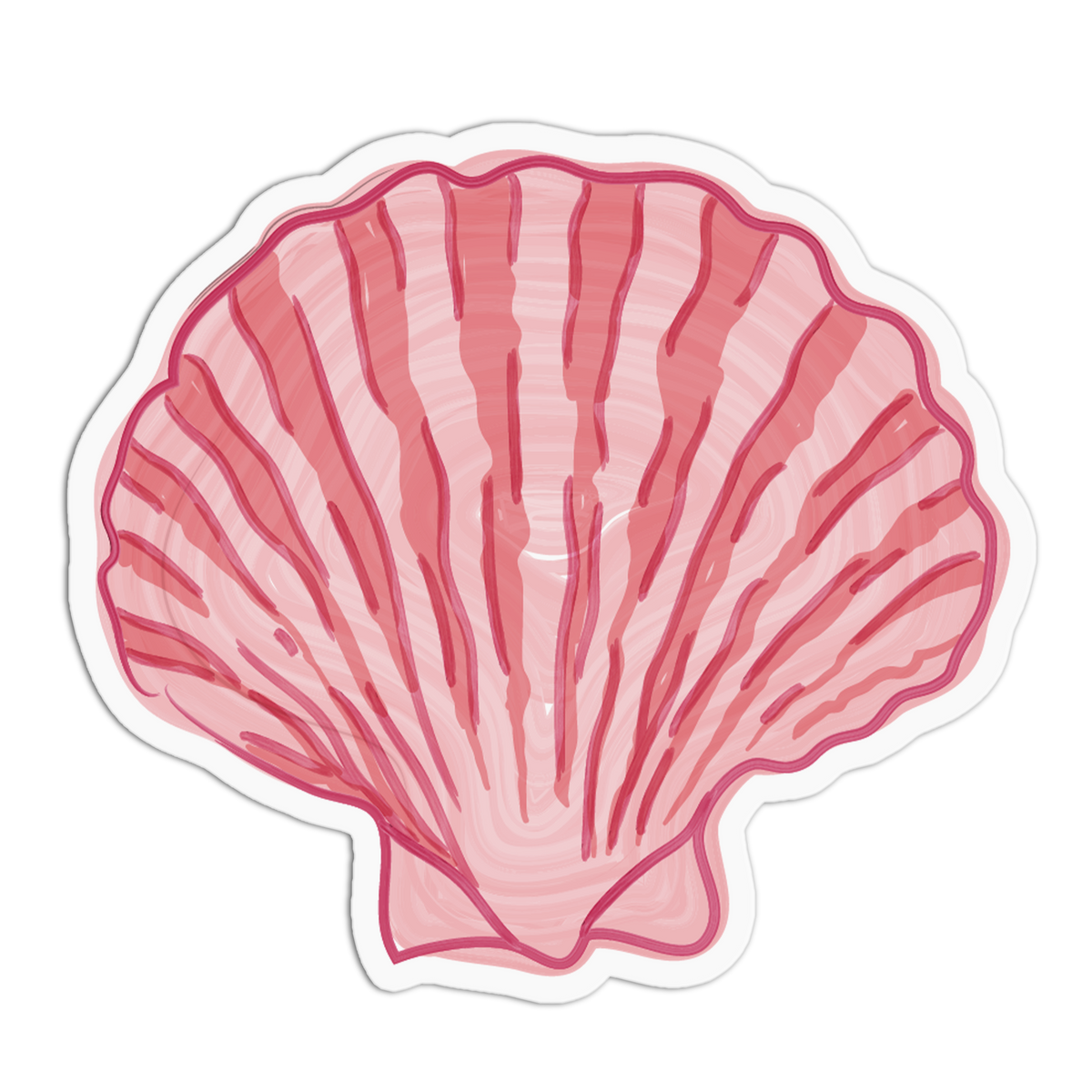 Pink Fan Sea Shells Sticker